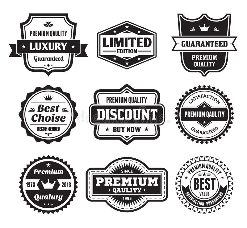 12 Vintage Ecommerce Badges Stock Vector - Illustration of discount ...