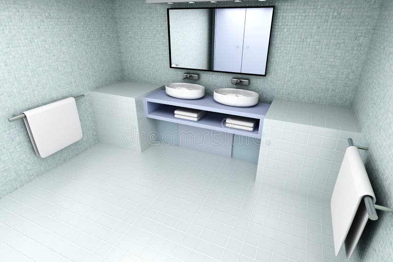 3D rendered Illustration. Modern Bathroom interior visualisation. 3D rendered Illustration. Modern Bathroom interior visualisation.