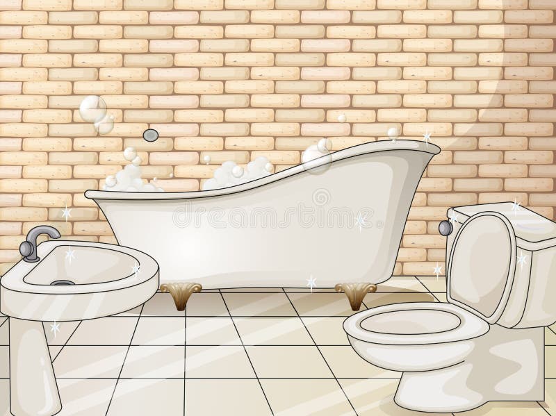 Badkamers met ton en toilet royalty-vrije illustratie Badkamers met ton en toilet royalty-vrije illustratie