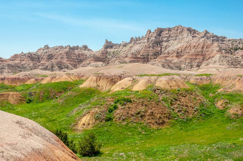 Badlands of South Dakota stock photo. Image of formations 267929570