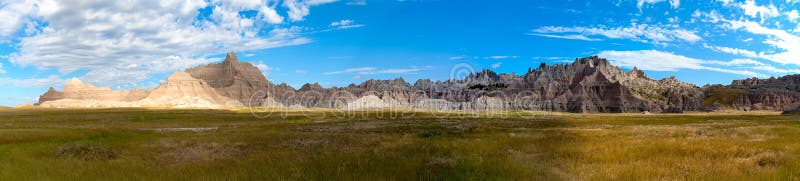 Badlands, south dakota. Sunrise. Panorama