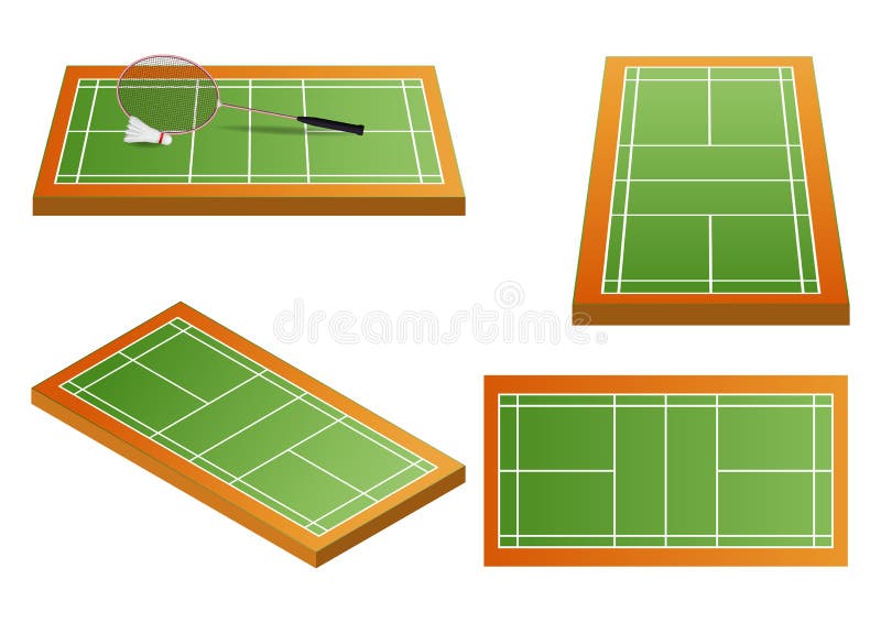 Badminton field with multiple viewing angles