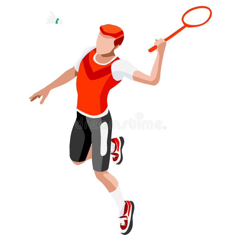 Badminton Player Summer Games Icon Set 3d Isometric Badminton Player Olympics Sporting Championship International Badminton Stock Vector Illustration Of Cartoon Design 73533194