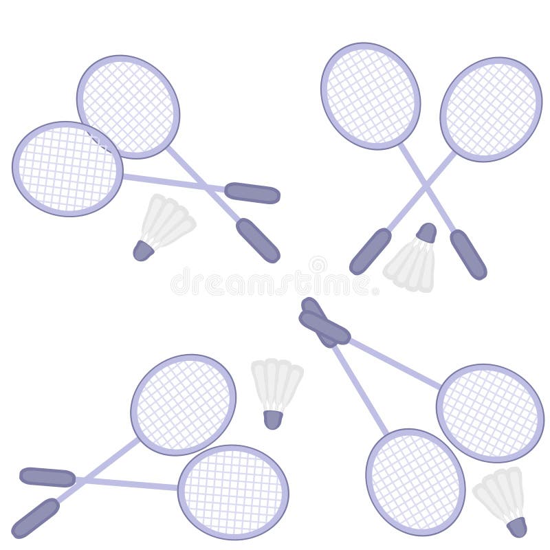Badminton Birdie And Racquet Drawing Stock Vector Illustration of