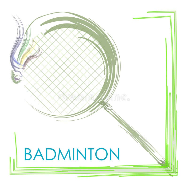 Badminton racket drawing with label