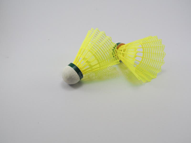 Yellow Badminton Shuttlecocks Isolated On Black Stock Image Image of
