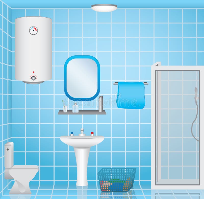 Badrumsinredning vektor illustrationer