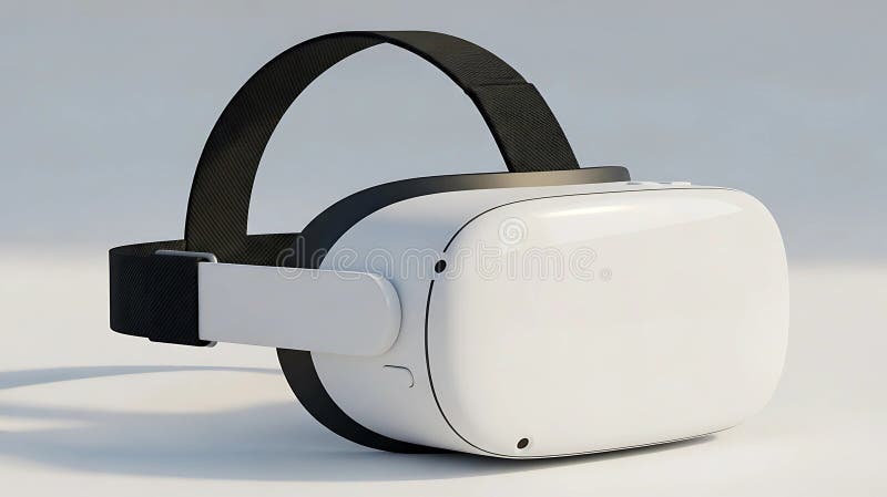 White Virtual Reality Headset on Clean Background vector illustration