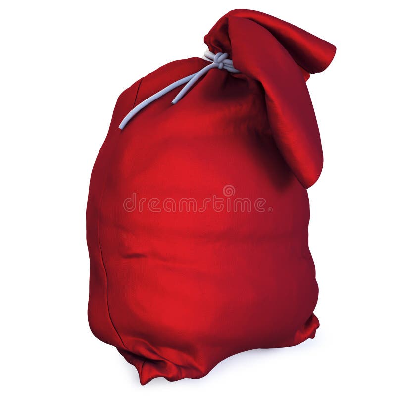 Open Empty Sack Santa Claus. Red Big Bag for Gifts Stock Vector