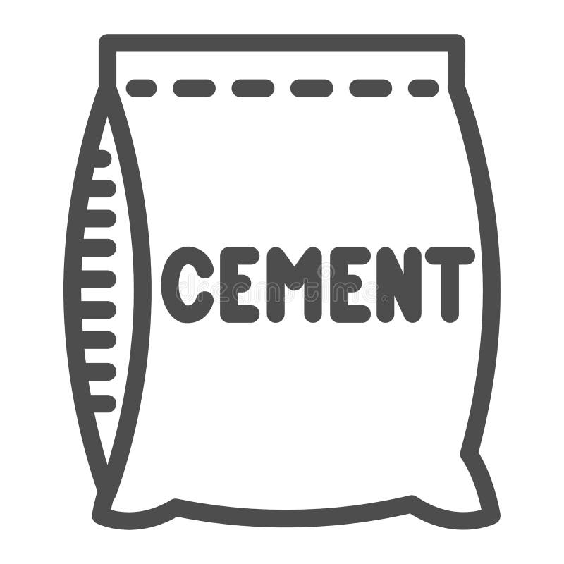 Bag Of Cement Line And Solid Icon, House Repair Concept, Paper Sack