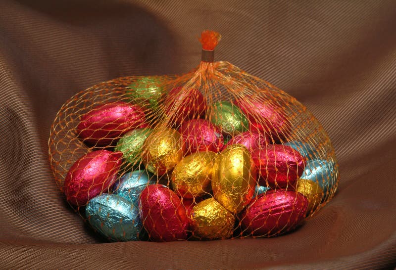 A Bag of Chocolate Easter Eggs Stock Photo Image of diet, tradition