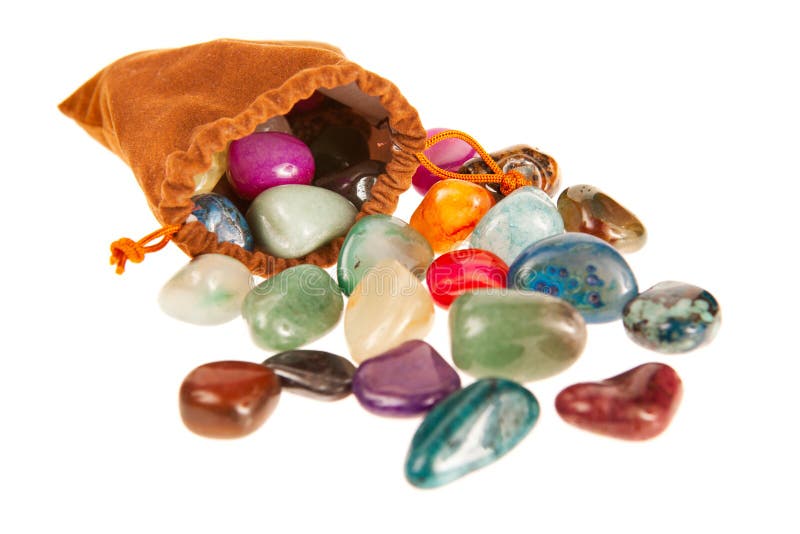Bag of colorful stones stock image Bag of colorful stones stock image