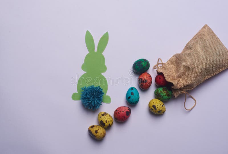 A Bag of Easter Eggs and a Bunny Stock Image Image of creativity