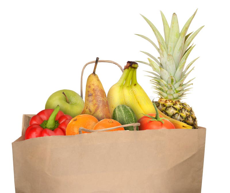 Bag of fruits stock image. Image of banana, apple, pineapple 33808529