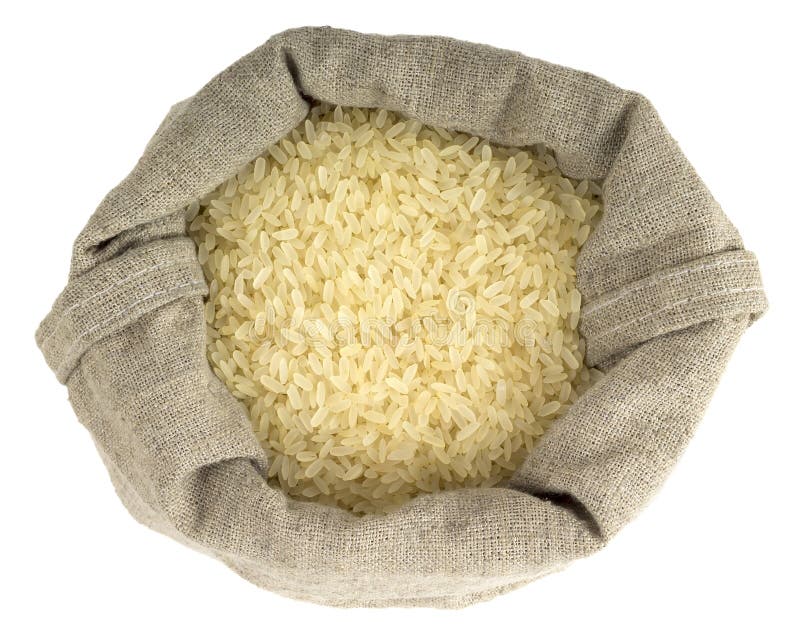 Bag full of parboiled rice stock image. Image of isolated 87664393