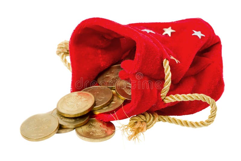 Bag of gold coins stock image. Image of symbol, currency 22235493