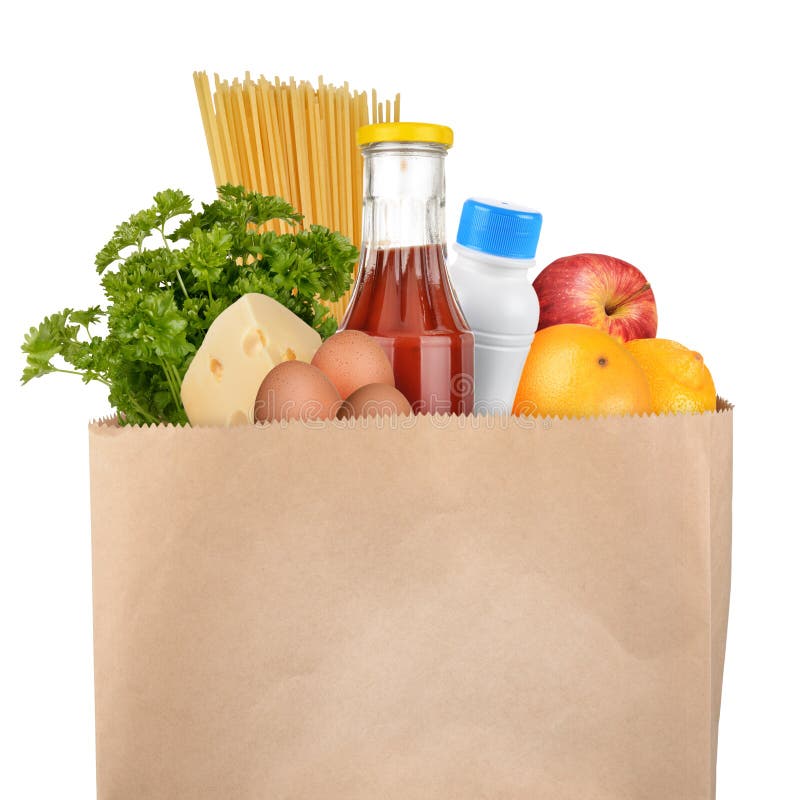 Bag of Groceries stock image. Image of shopping, paper 33496243