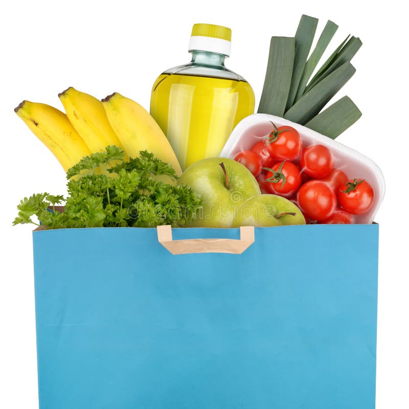 Bag of groceries stock image. Image of olive, green, isolated 38660849