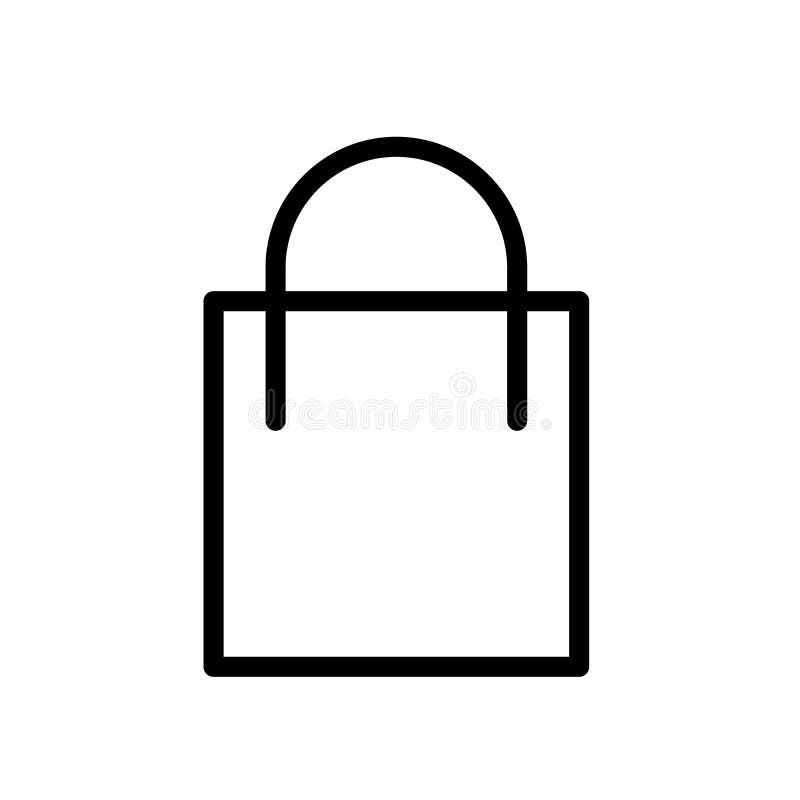 Shopping Bag Icon, Online Shop Logo Isolated on White Background Stock ...