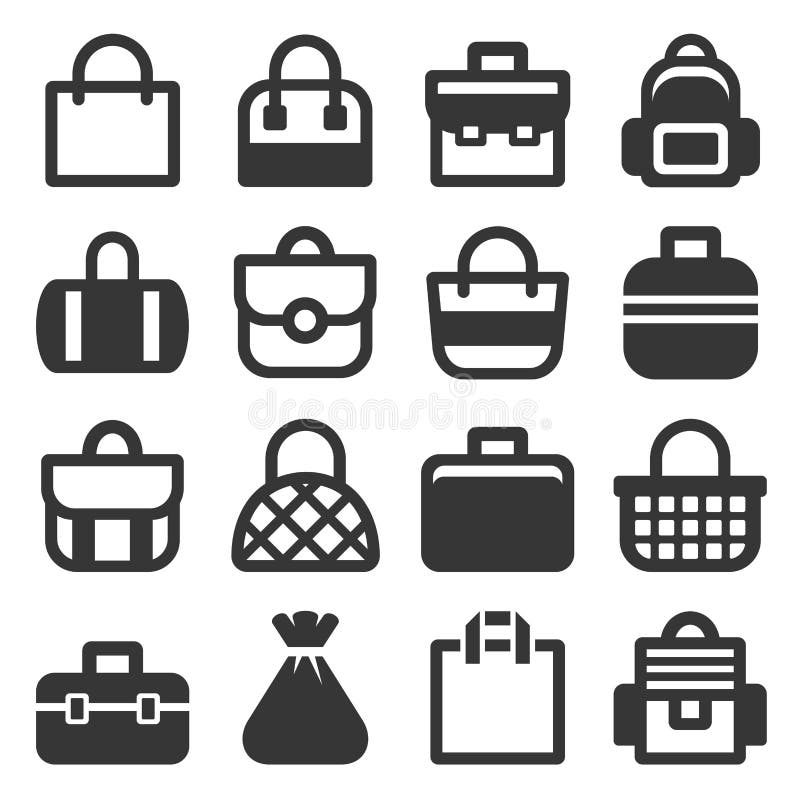 Bag Icons Set stock vector. Illustration of idea, design 97349332