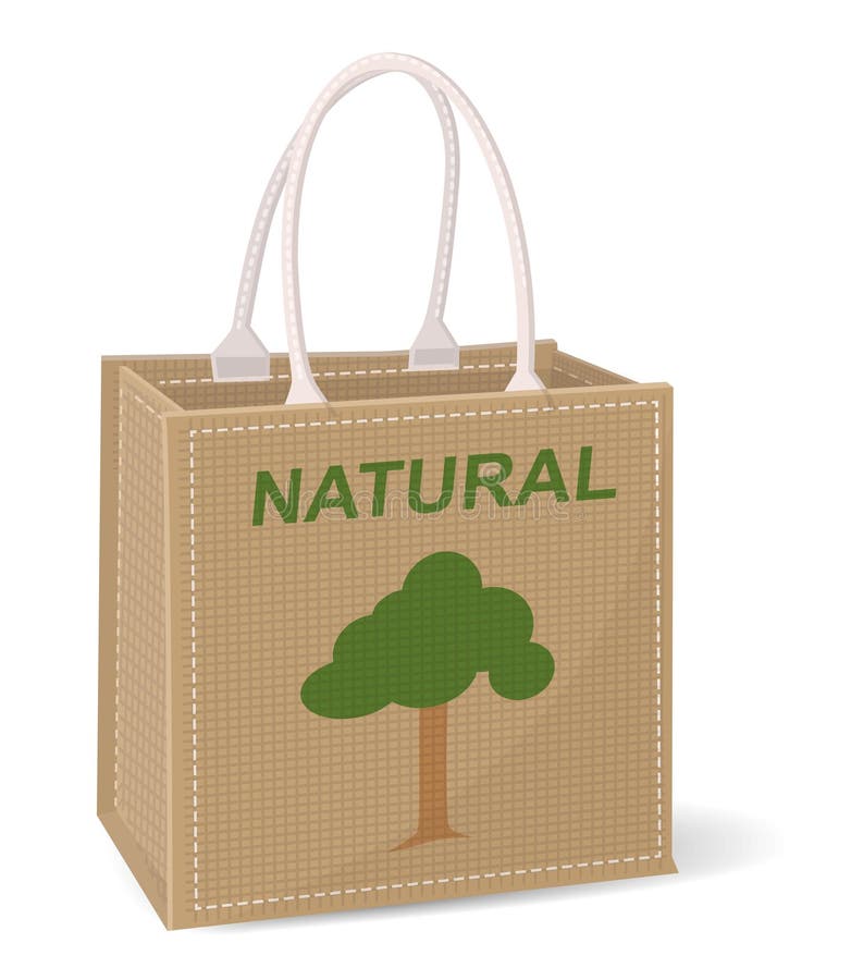 Bag made of jute stock vector. Illustration of reusable - 45980202
