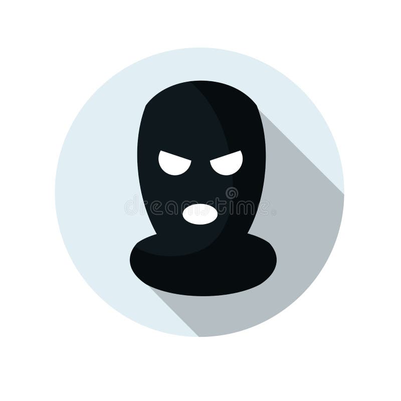 Mask of Thief. Robber Black Balaclava. Icon for Crime and Security Issues.  Cartoon Flat Illustration Stock Vector - Illustration of steal, risk:  199505232