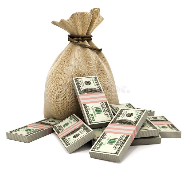 Bag with money dollars stock image. Image of model, hold 2699363