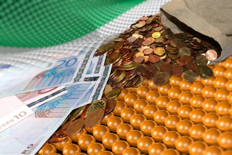 A bag of money for Ireland stock image. Image of ireland 17367541
