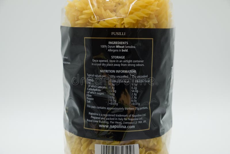 Bag of Napolina Fusilli Branded Italian Pasta in Short Supply Just Now ...