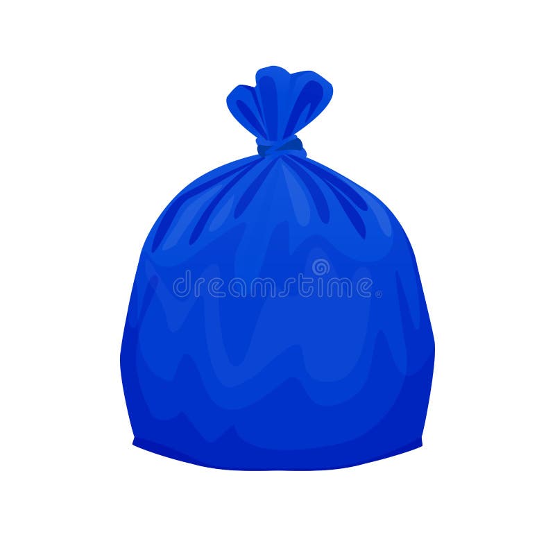 Waste Blue Garbage Bag Plastic With Concept The Color Of Blue