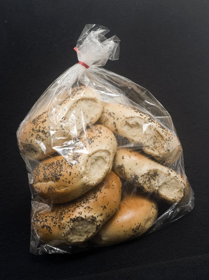 Bag of poppy seed bagels stock image. Image of bagel 29465021