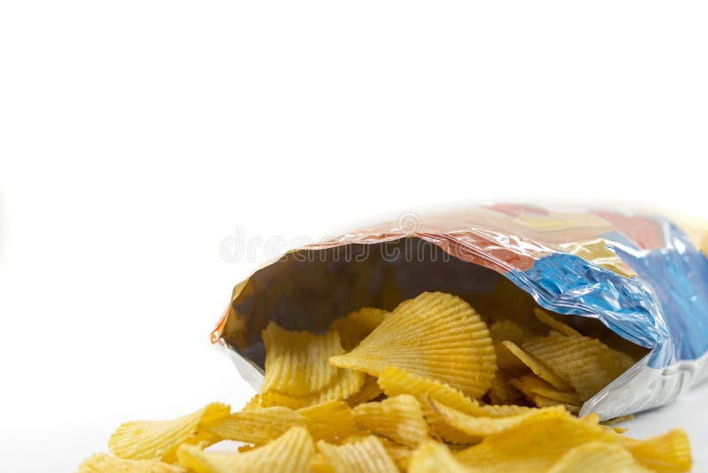 Bag of Potato Chips on White Background Stock Photo Image of fatty, crisp 178609498