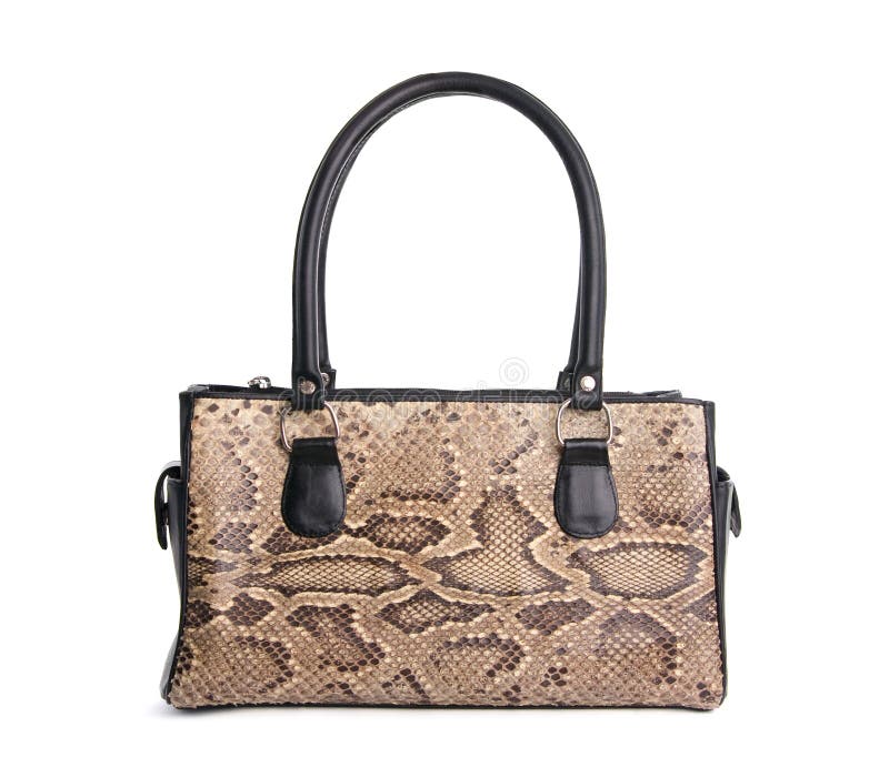 Bag from a skin of python stock photos Bag from a skin of python stock photos