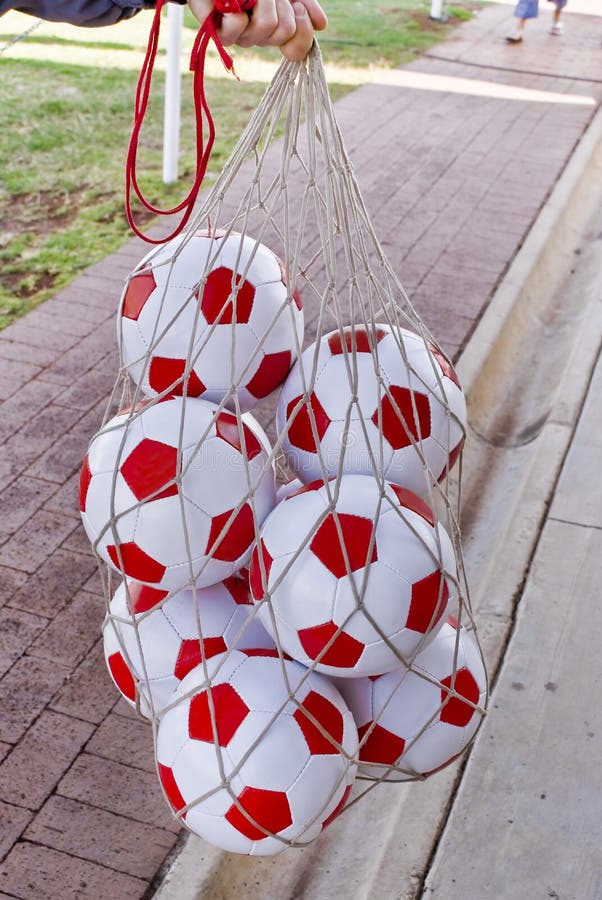 Bag Of Soccer Balls stock photo. Image of team, coaching 12825002