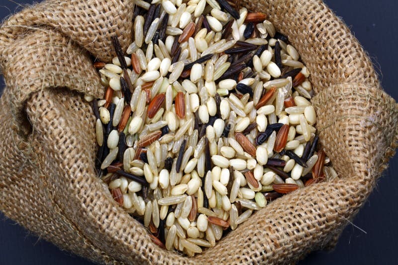 Bag of wild rice stock image. Image of seed, healthy 79132761
