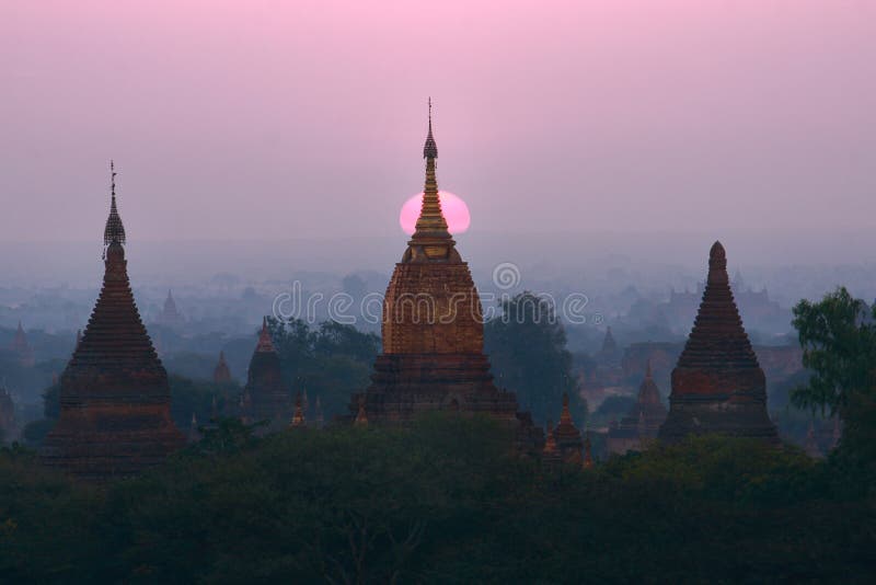 Pagoda,Stupas, Payas on sun rise ,Bagan, Myanmar. Pagoda,Stupas, Payas on sun rise ,Bagan, Myanmar