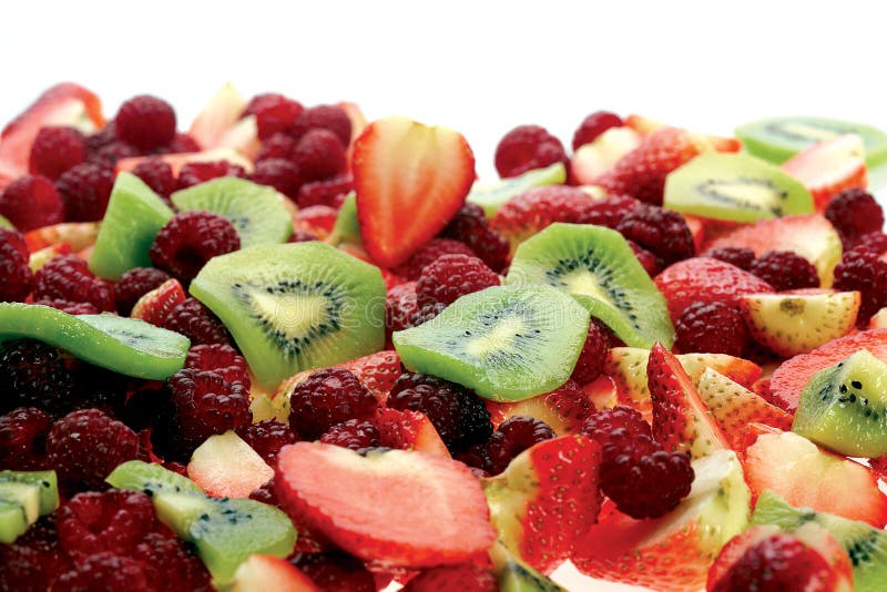 Bagas de frutas frescas com frutos e bagas imagens de stock Bagas de frutas frescas com frutos e bagas imagens de stock