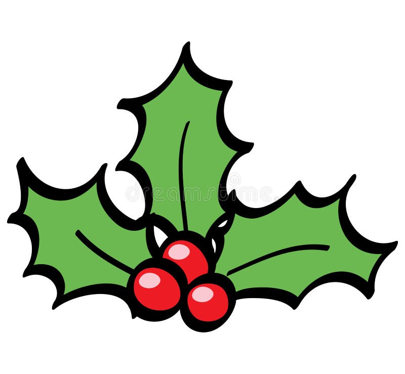 A basic cartoon illustration of holly berries. A basic cartoon illustration of holly berries