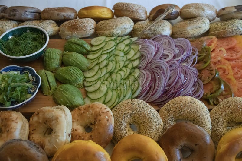 Bagel Breakfast Buffet Feast Stock Image Image of meal, tomatoes