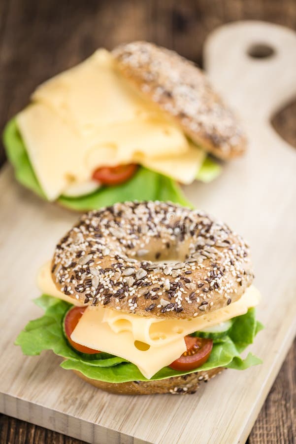 Bagel with Cheese (Gouda) stock photo. Image of nutrition 75144840