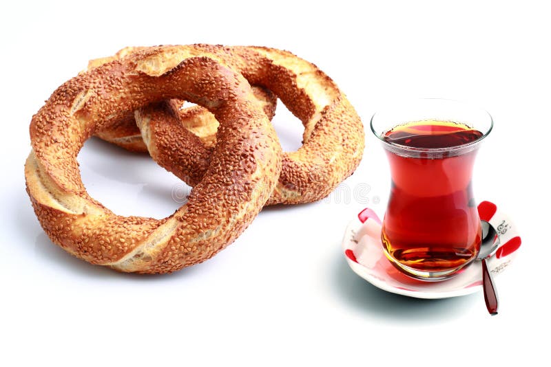 Bagel and tea stock image. Image of market, wheat, curve 78880701