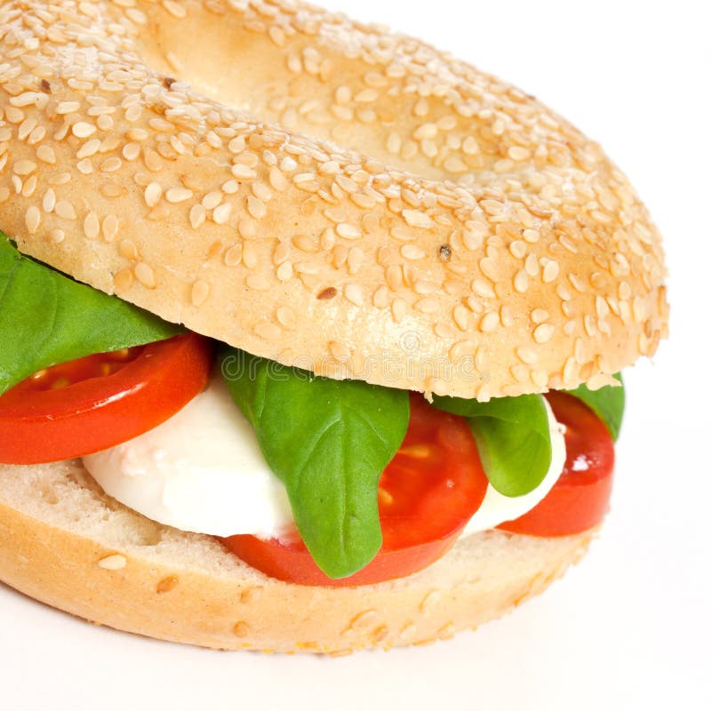 Bagel tomato mozzarella stock photo. Image of buffalo - 45133912