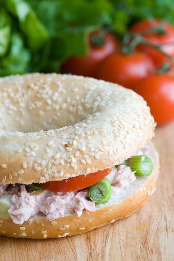 Bagel with tuna