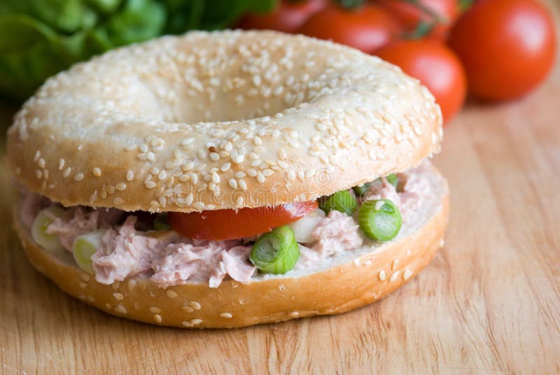 Bagel with tuna