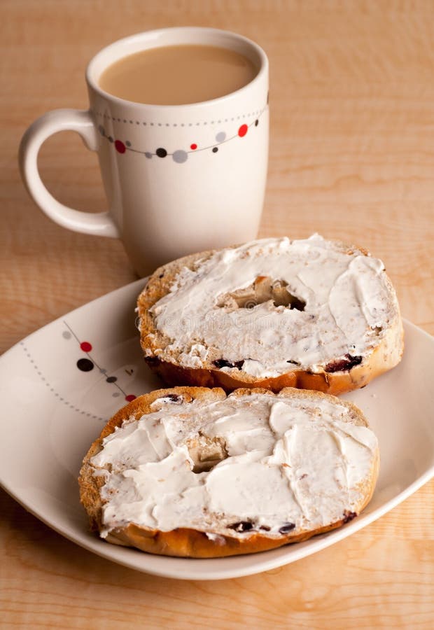 Bagels and Coffee stock photo. Image of table, cream 24653258
