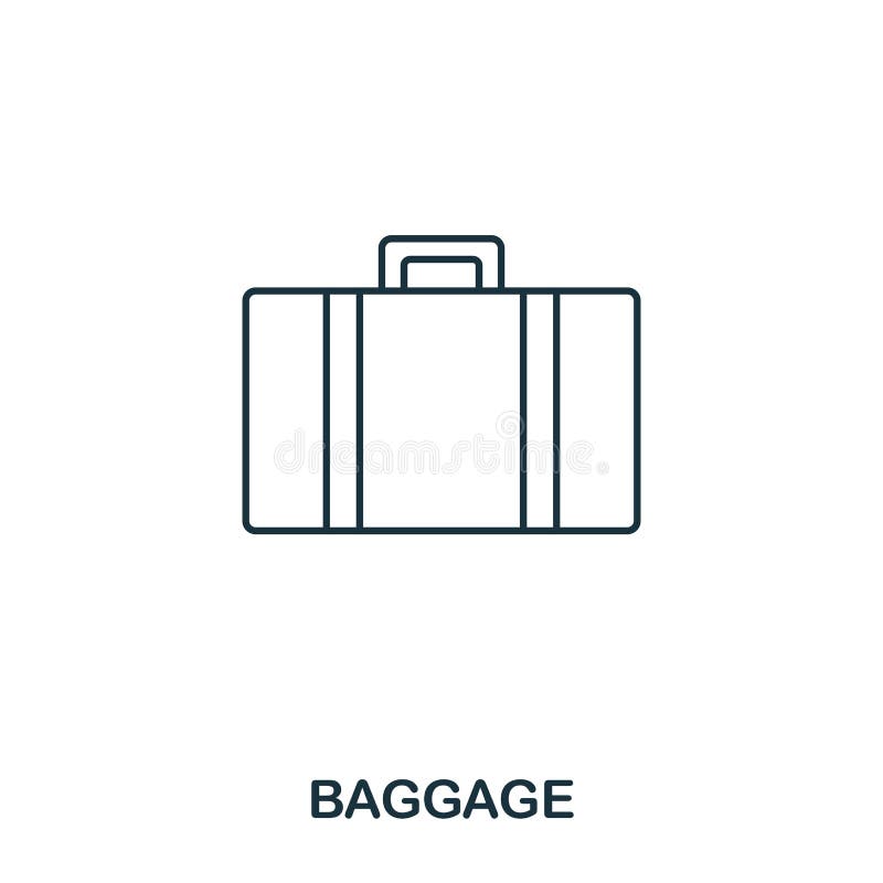 Baggage Icon. Outline Thin Line Style from Airport Icons Collection