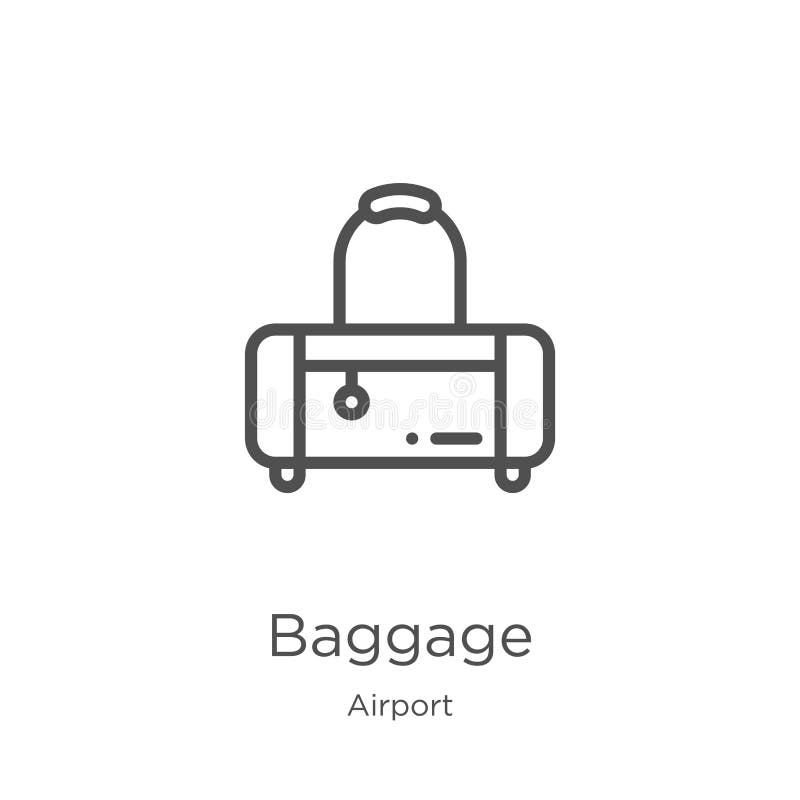 Baggage Icon Vector from Airport Collection. Thin Line Baggage Outline