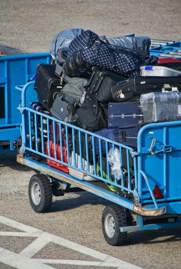 Baggage trolley at airport stock image. Image of bags 10937455