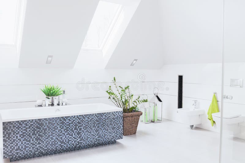Bagno bianco spazioso fotografie stock