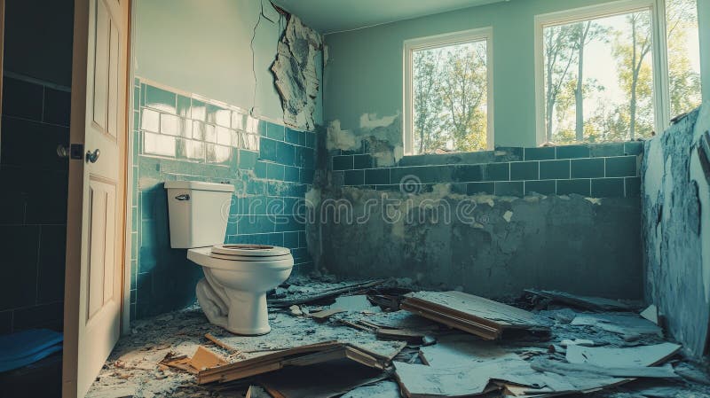 Bagno con parabrezza per la funzionalità. immagine immagini stock libere da diritti